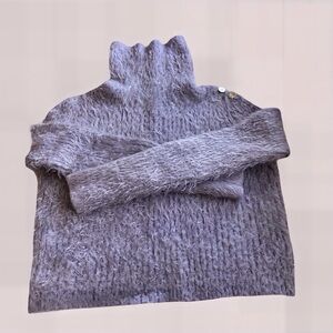 BEBE Fuzzy Purple Funnel Neck Sweater | XS/S | Fall Texture Trend | SOFT COZY